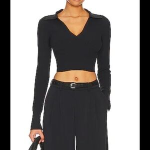 Cuts Clothing Black Long Sleeve Crop Top
